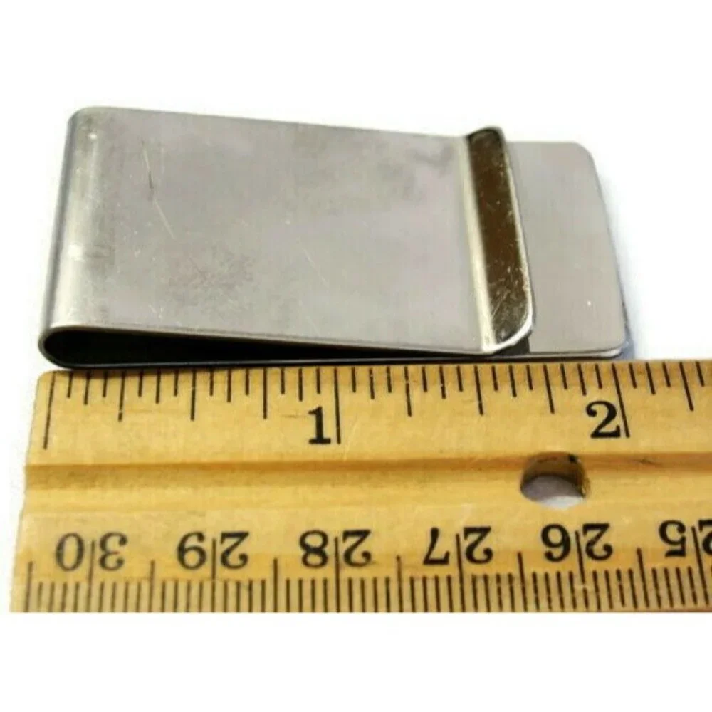 Israel Coin Money Clip Stainless Steel Wallet Cash ID Holder Silver